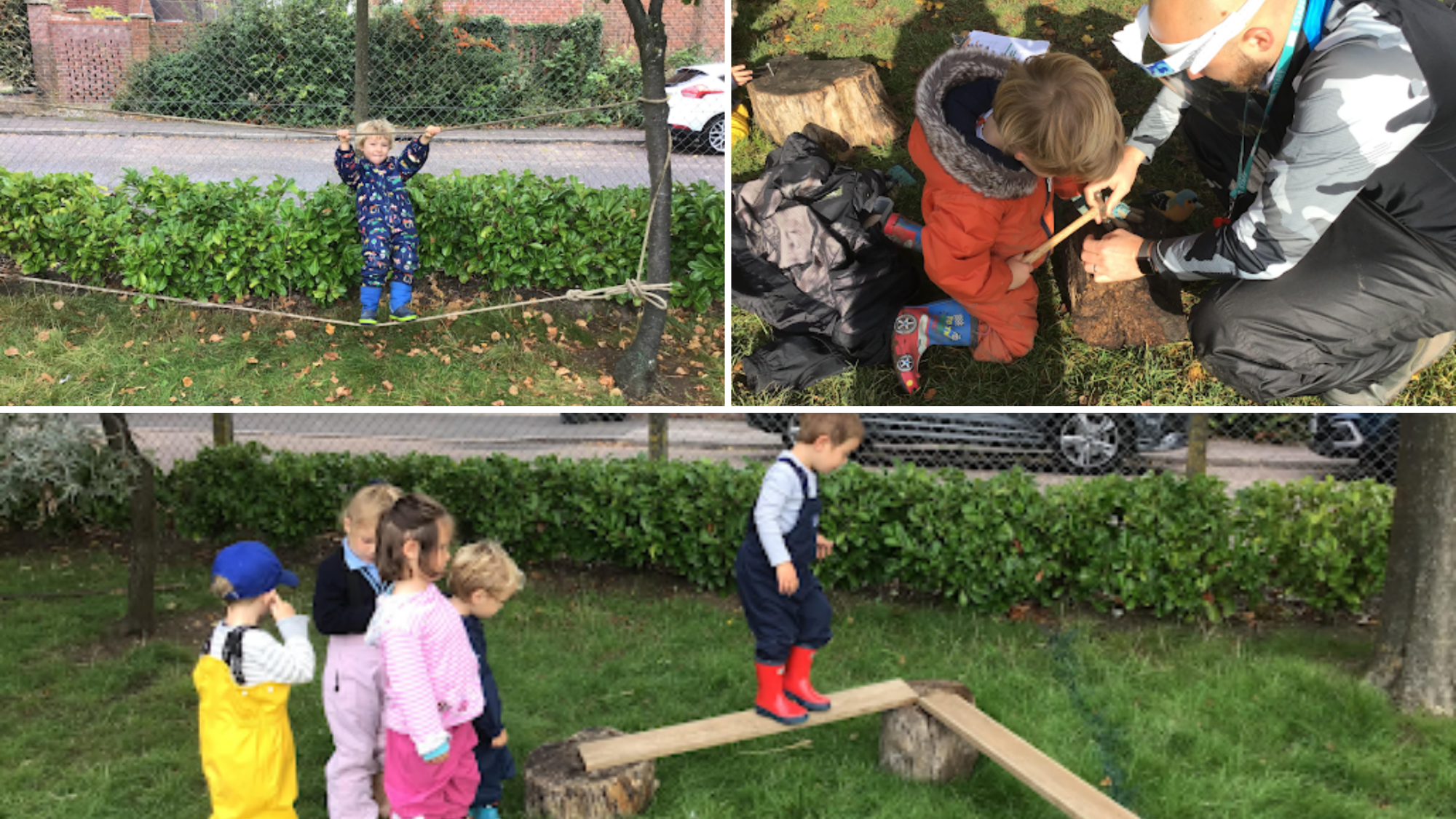 Classes have been conker hunting during forest school