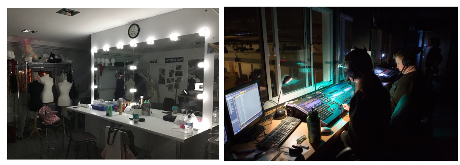 Students doing sound/ Lighting backstage