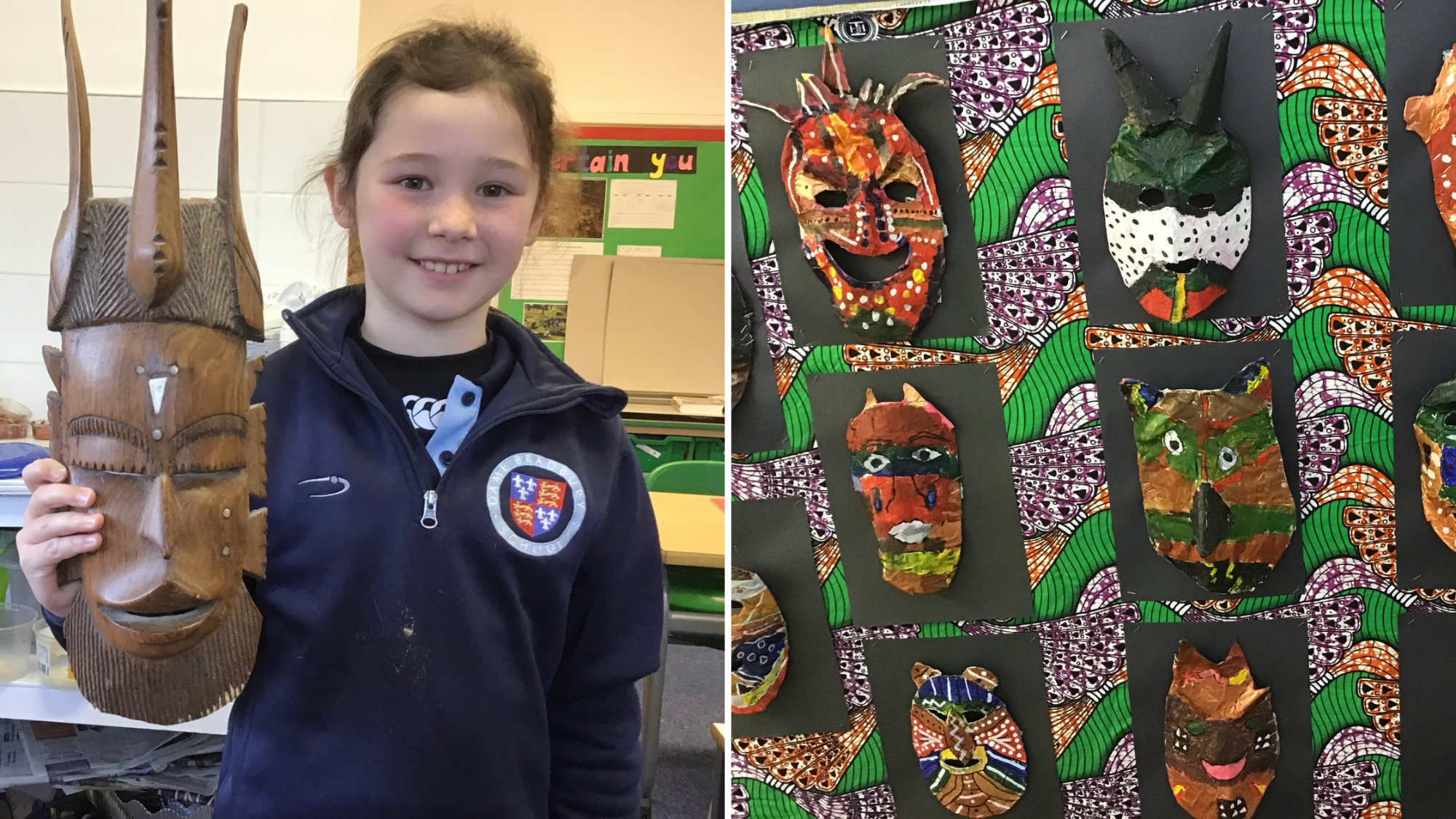 Year 3 creating their own African masks