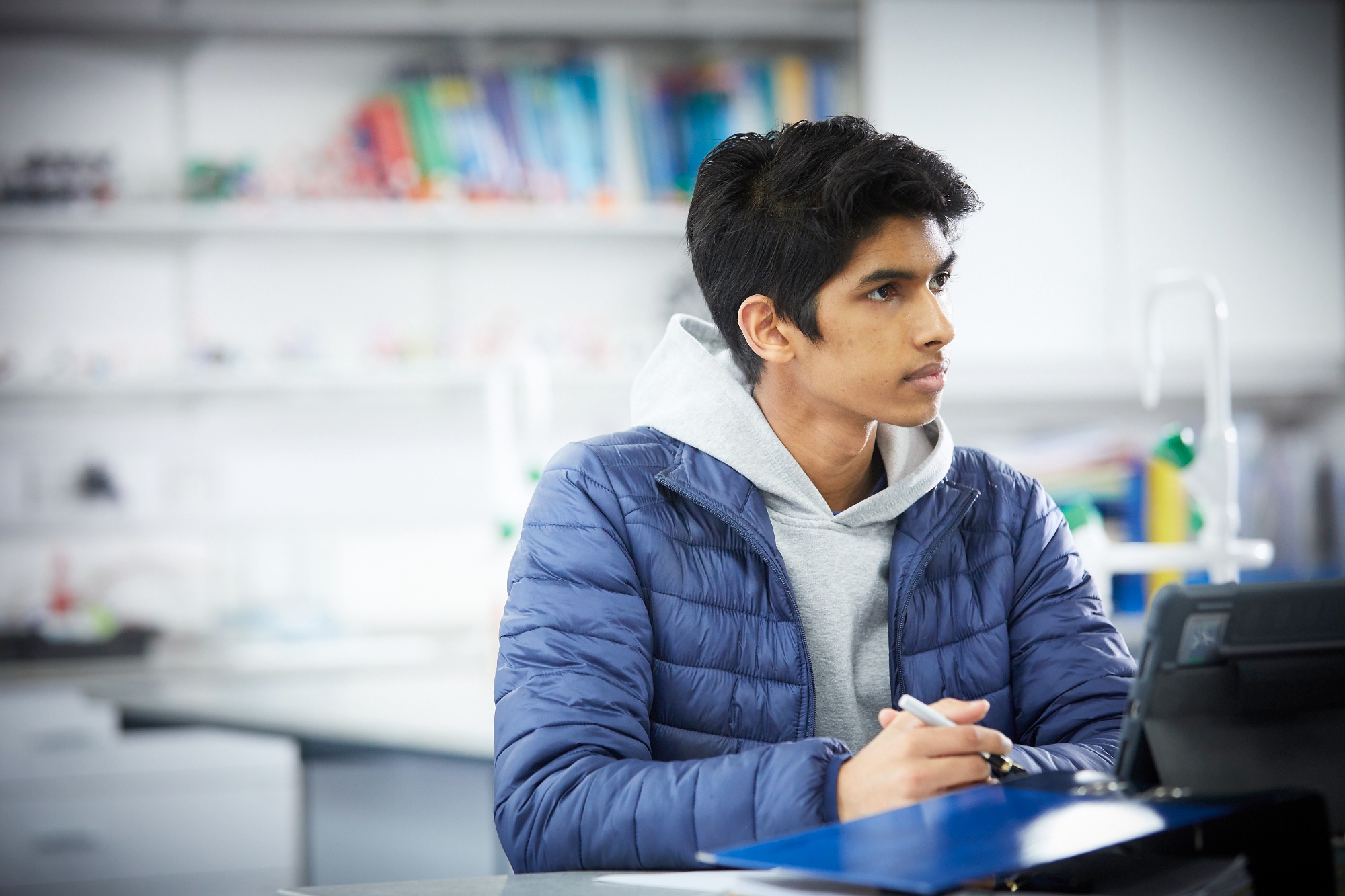 Image of student in class to illustrate link to 'Academic' page