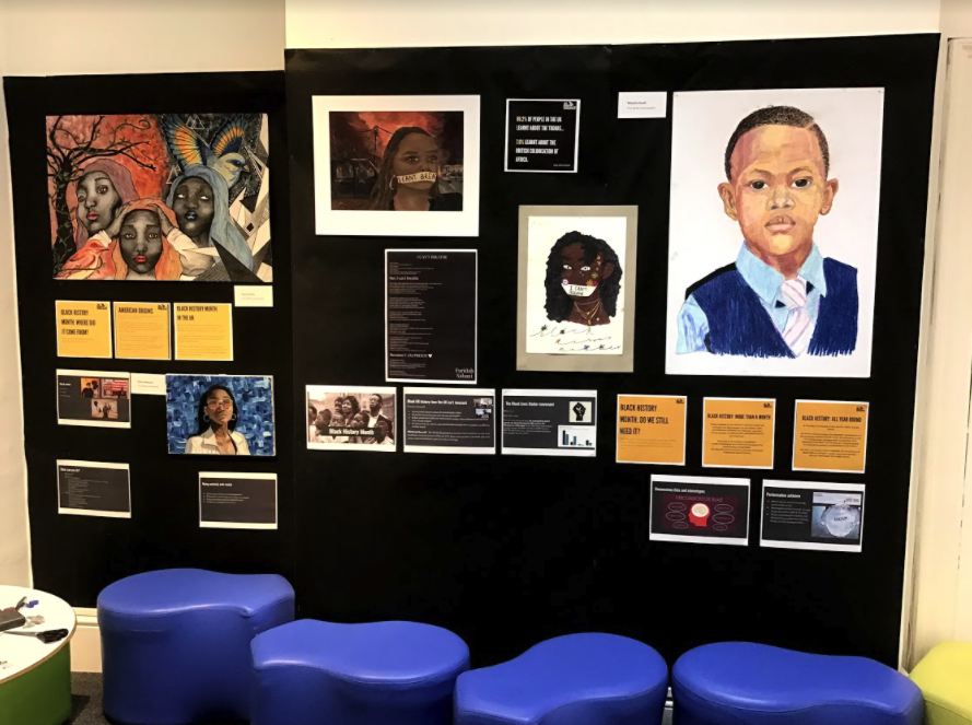 The new Black History Month display in the hub 