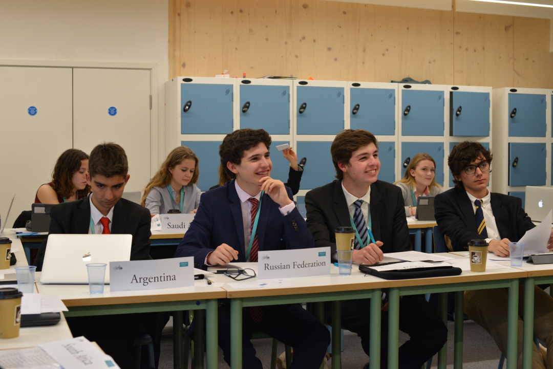 Students participating in Cambridge Model United Nations