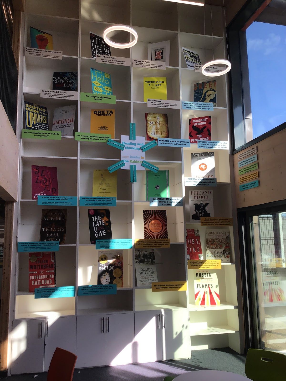 N block bookcase - promoting reading at the Senior School