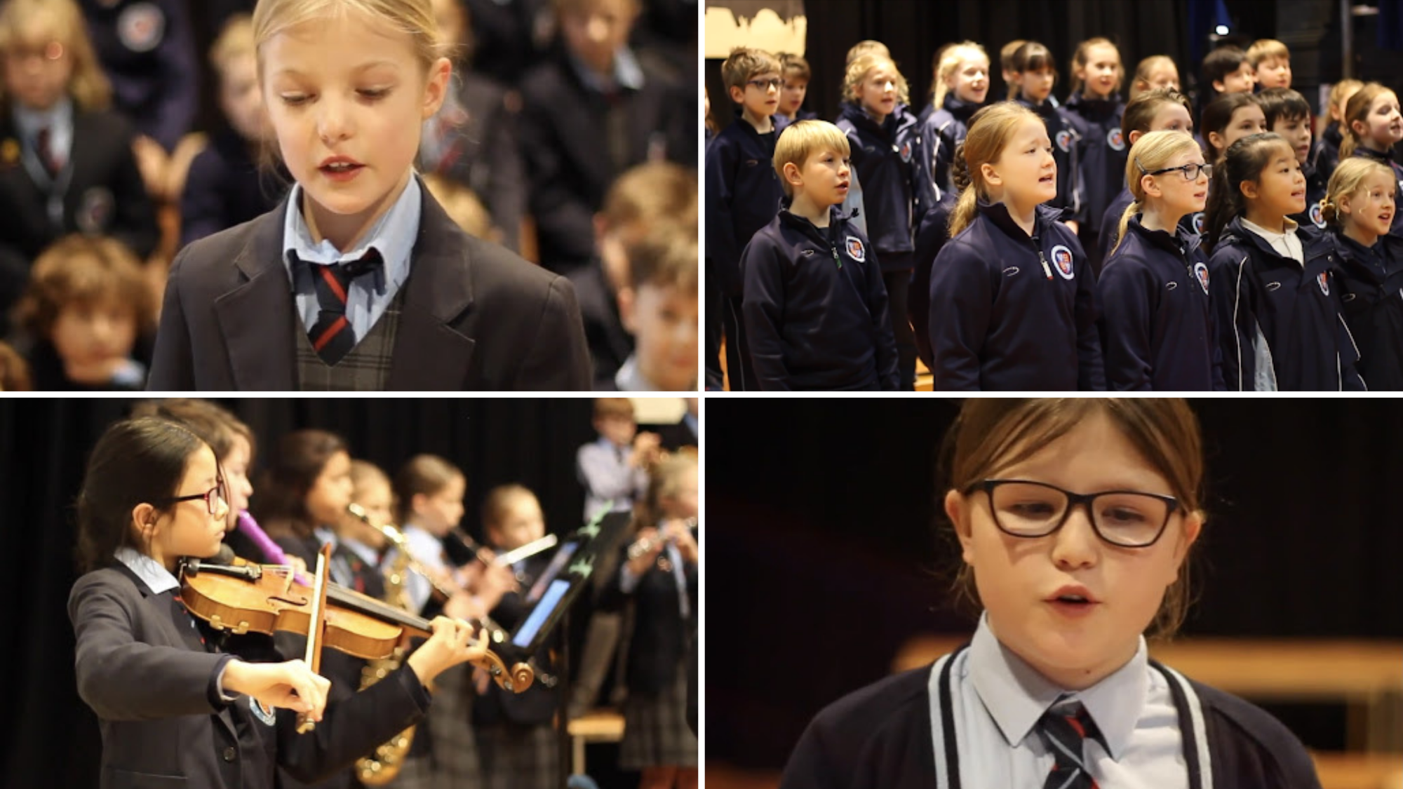Dame Bradbury's pupils performing at their Christmas Carol service