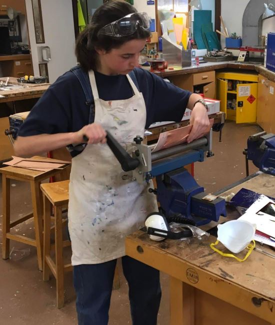 Student using Design Technology Workshop