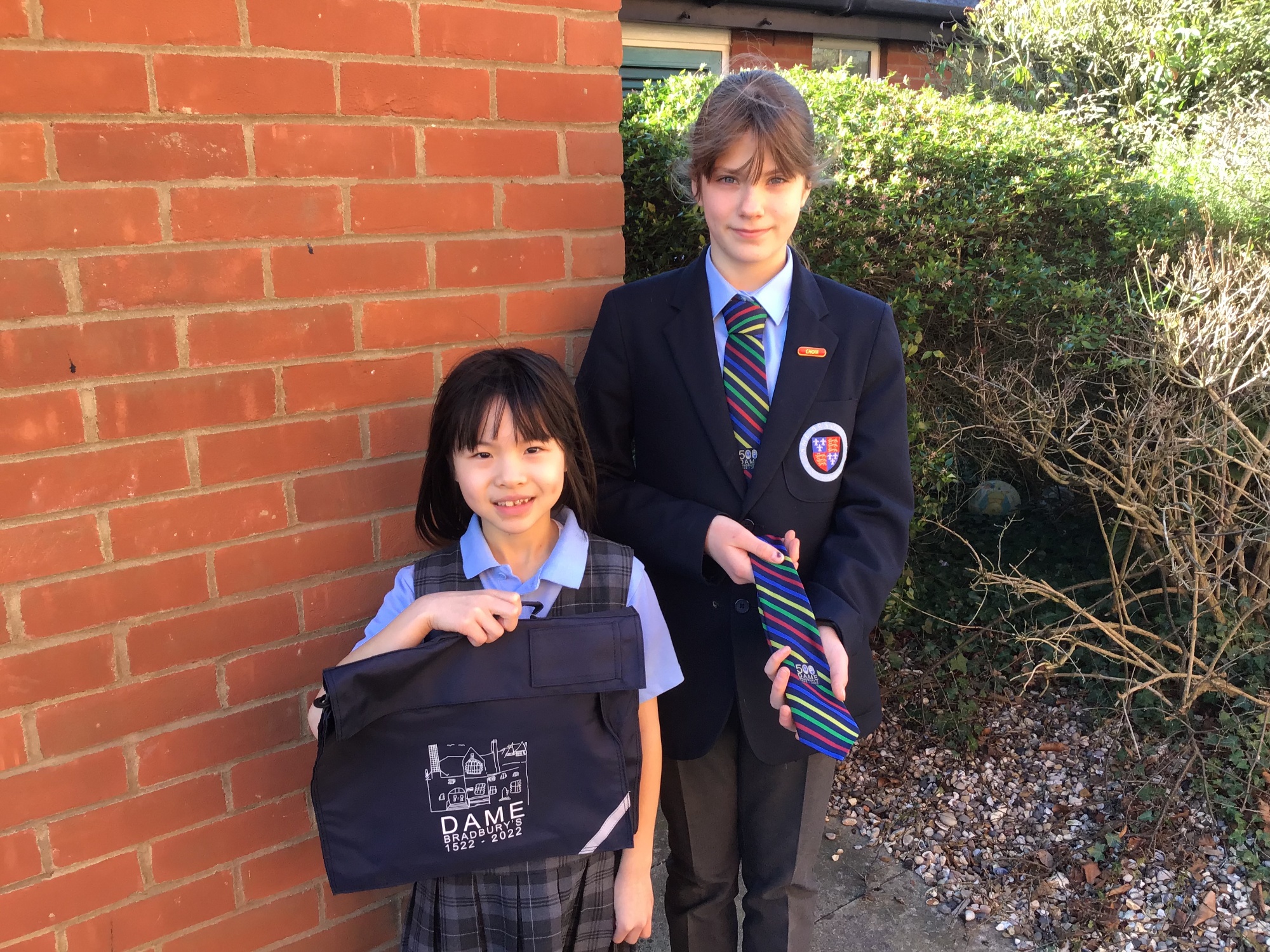 Dame Bradbury's winners of the bag and tie design competition