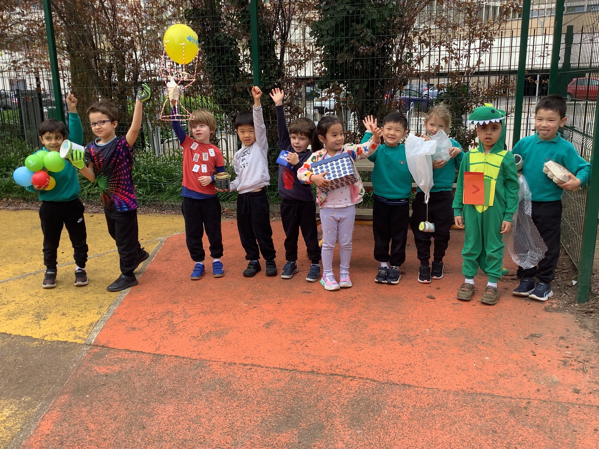 Cambridge Junior School pupils taking part in the egg drop during Maths week
