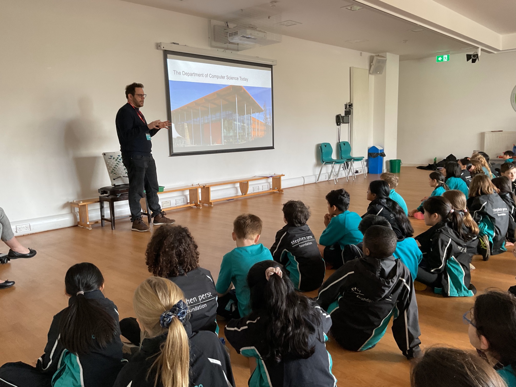 Guest speaker a the Cambridge Junior School assembly for Maths Week