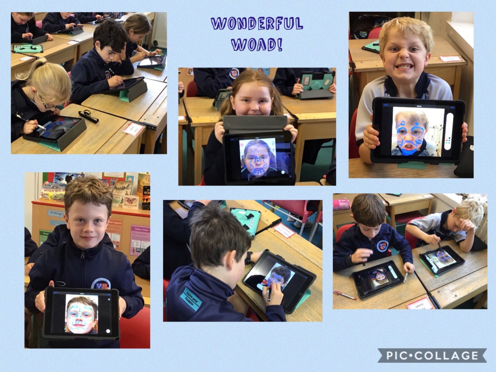 Year 4 got creative when making their own woad markings