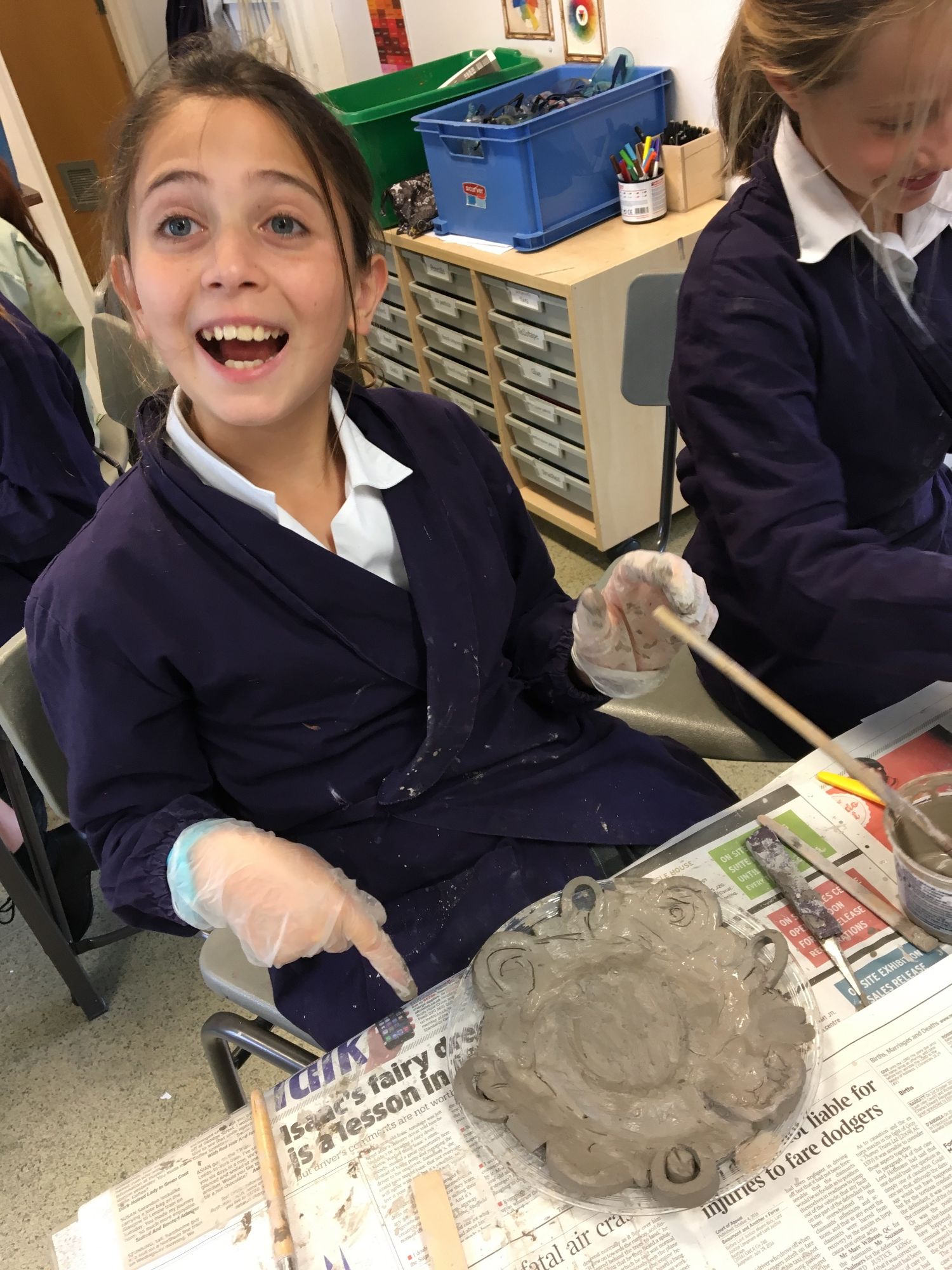 Pupil doing art