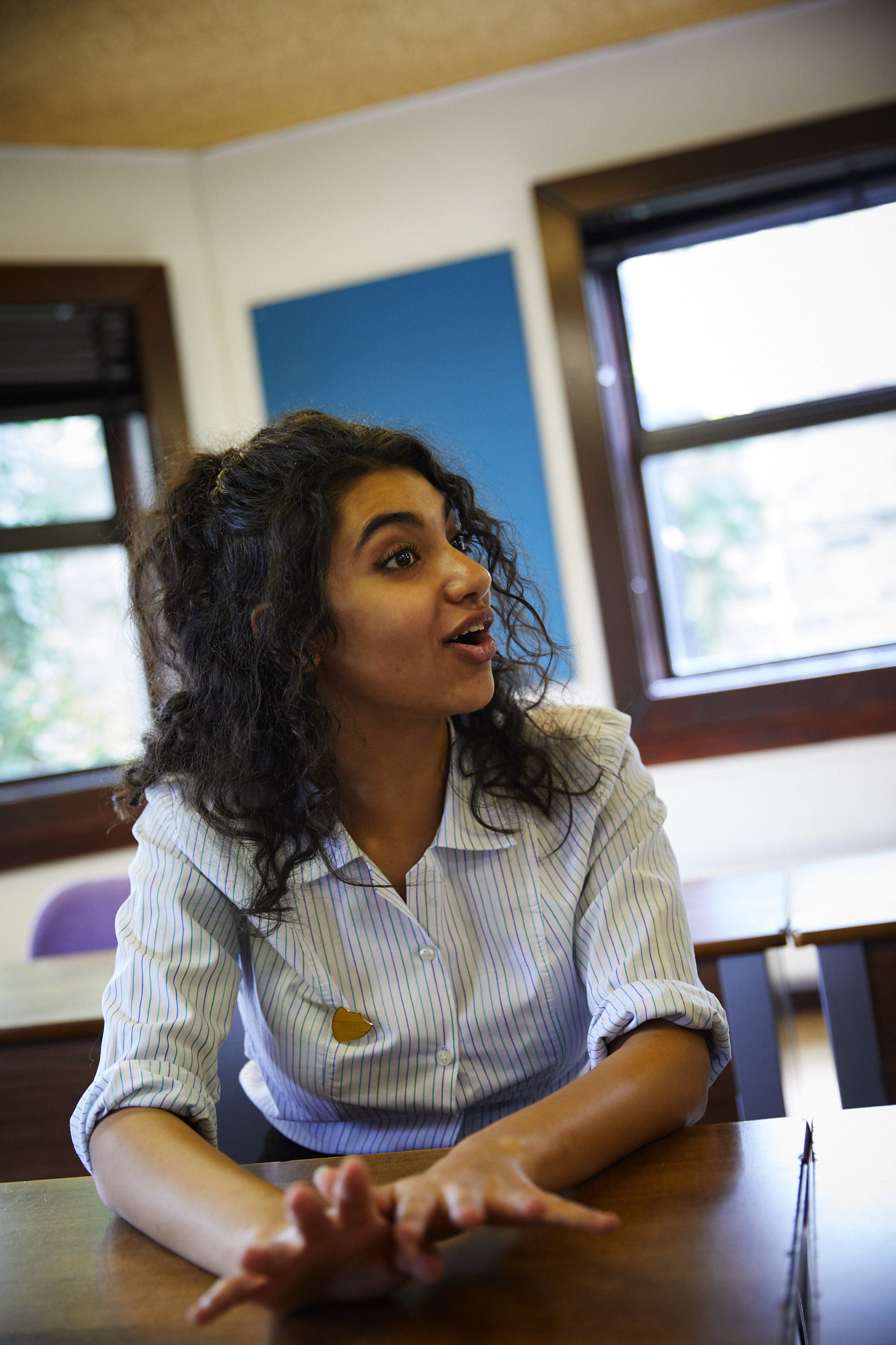 Image of student in class to illustrate link to 'English language and literature' page