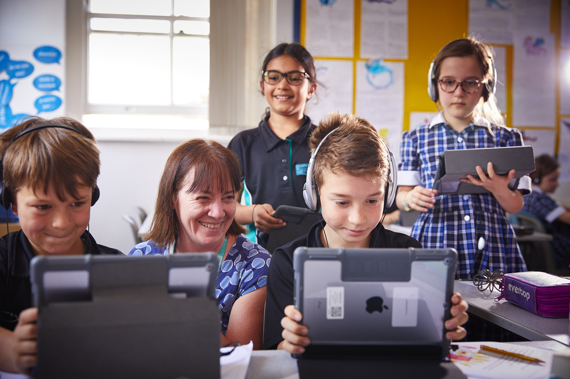 Pupils in classroom with teacher