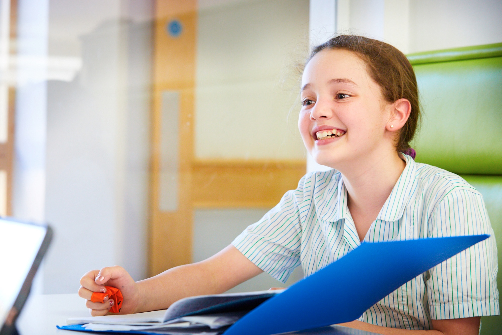 Student in class