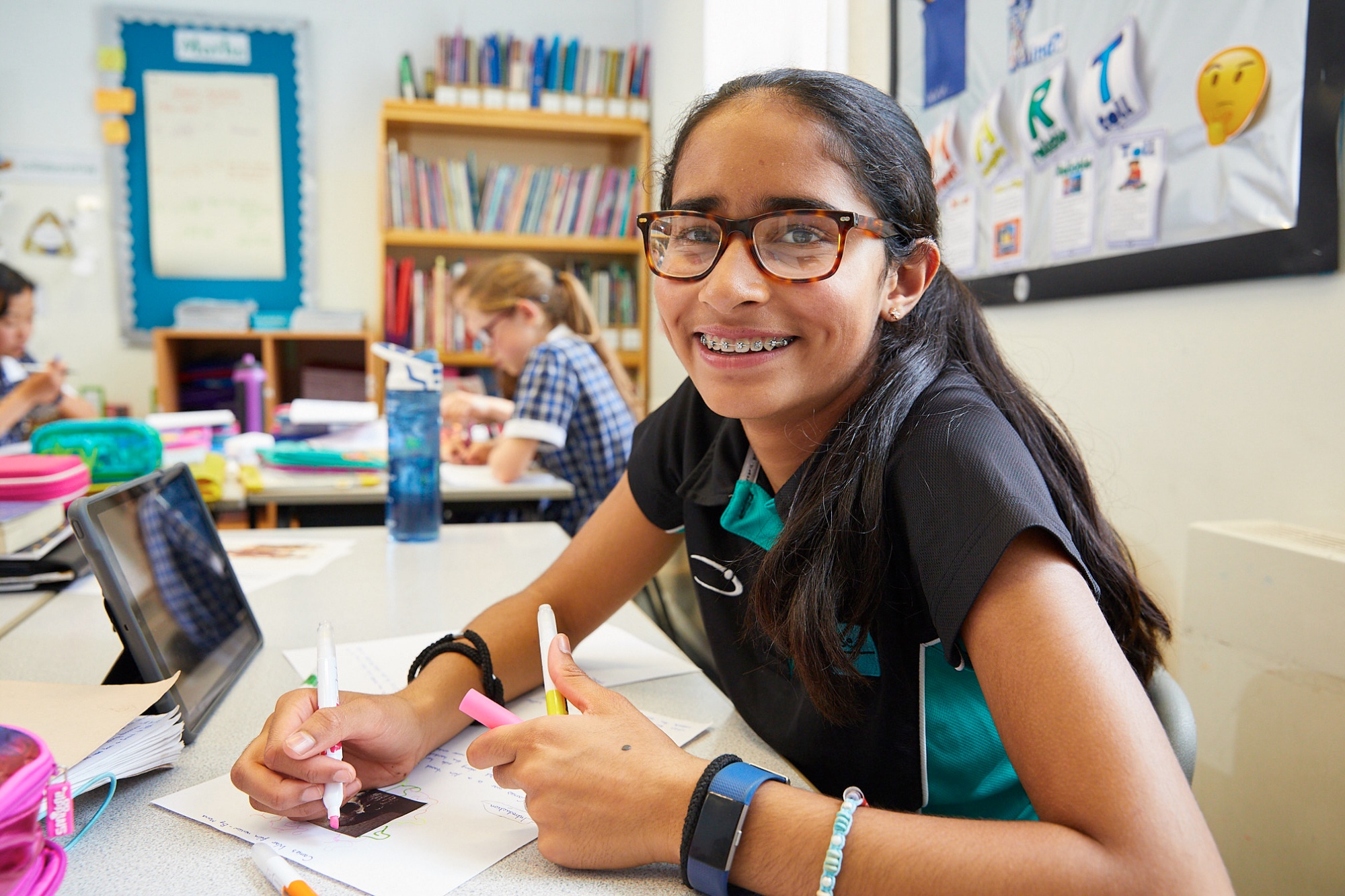 Image of pupil in classroom to illustrate link to 'Thinking skills' page