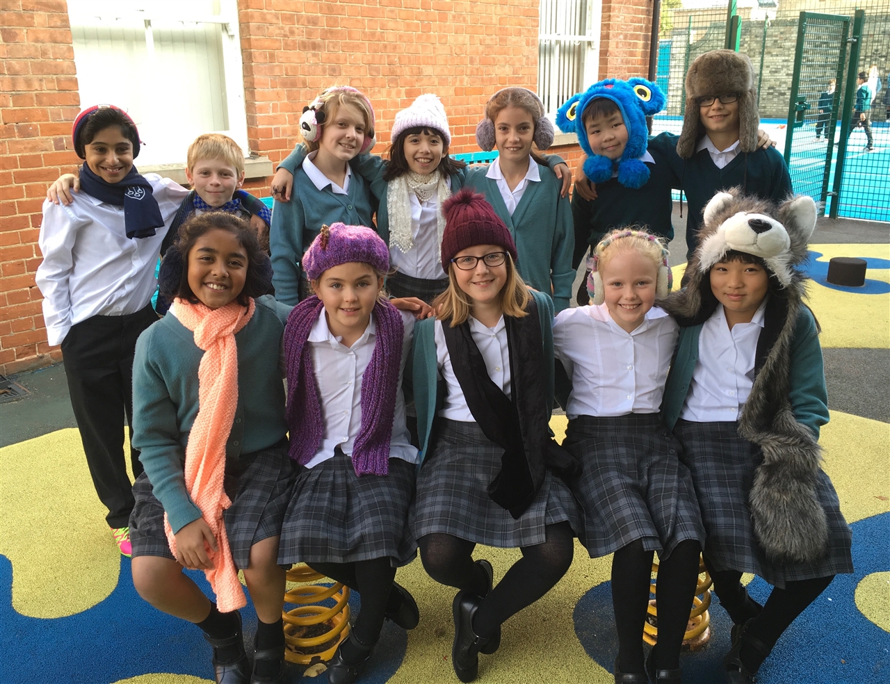 Students in Winter comfort woolies for fundraising