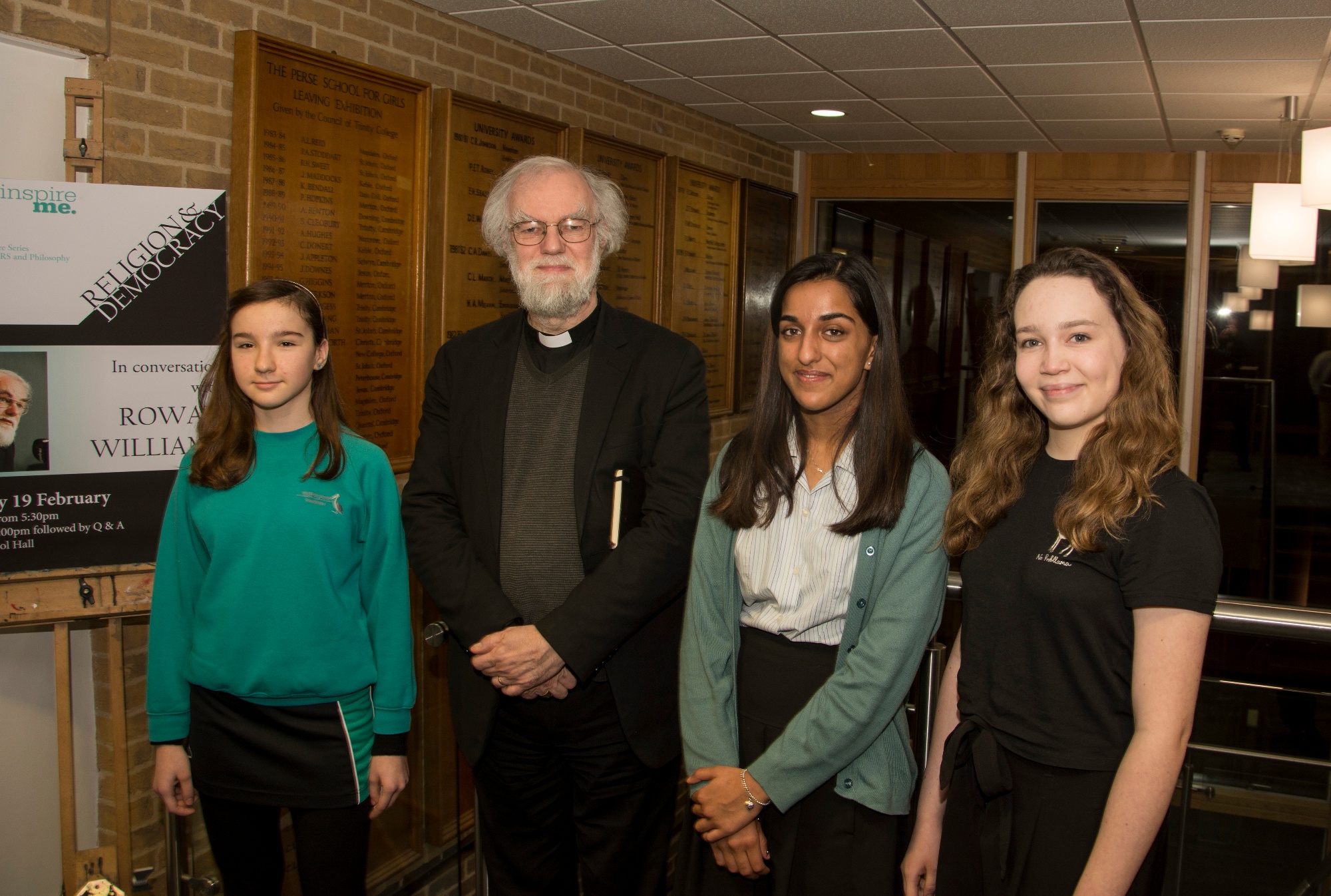 Image of students and guest at 'Inspire me' event to illustrate link to 'Inspire me events' page