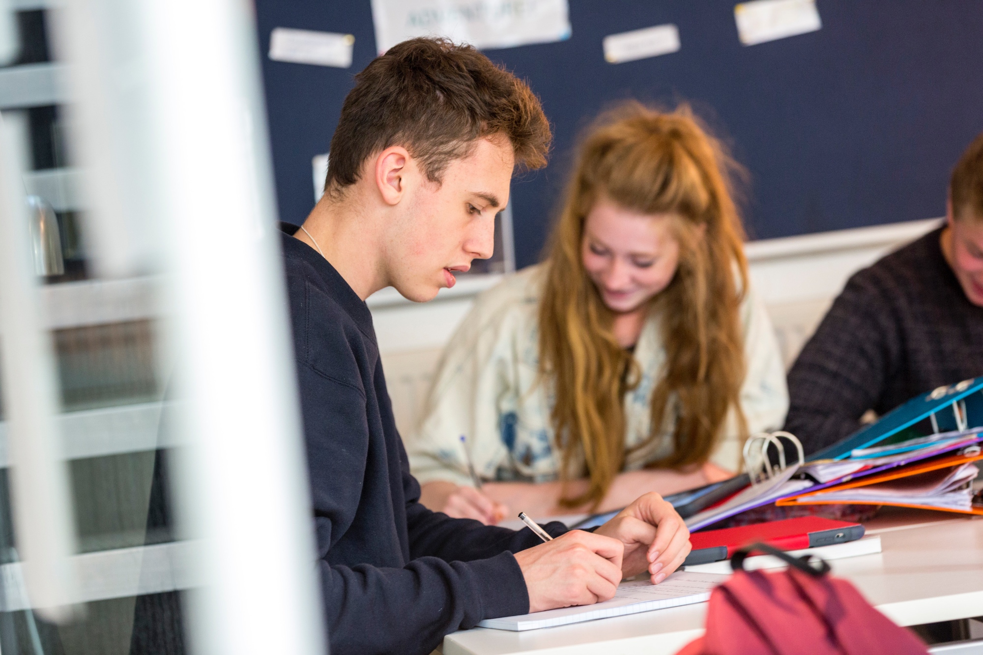 Students in A level religious studies class