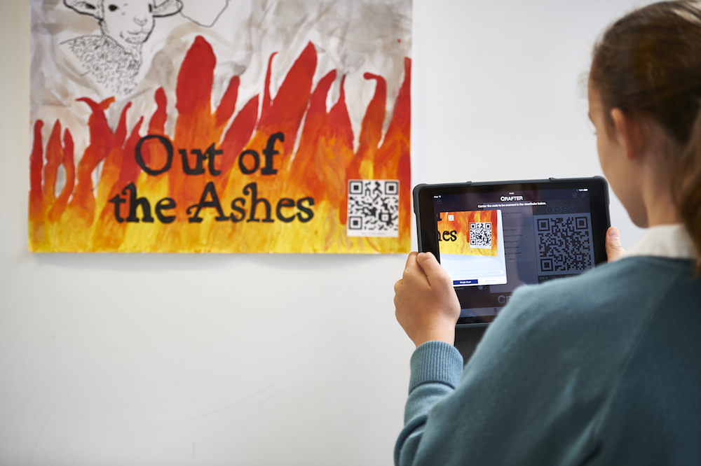 Junior School pupil with an iPad