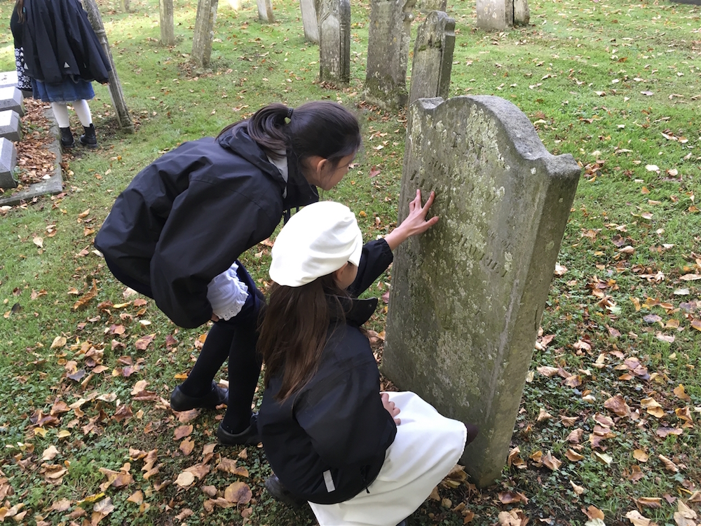 Image of pupils on study trip to illustrate link to 'History' page