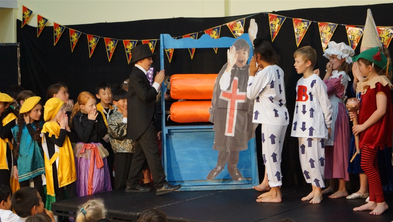 Pupils doing drama performance