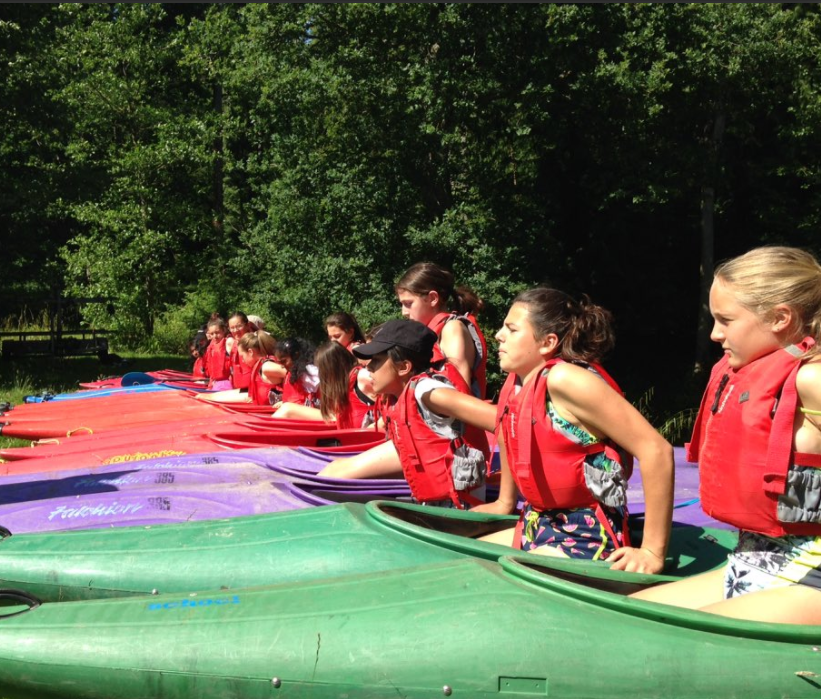 Image of students kayaking to illustrate link to 'Residential Trips' page