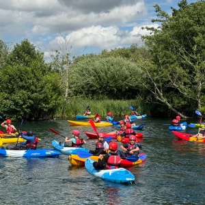 Year 7 students on their residential trip to the Norfolk Lakes